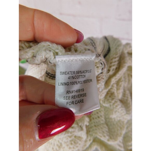 Freshman 1996 Small Cream Stripe Knit Midi Dress Boho - Picture 8 of 10